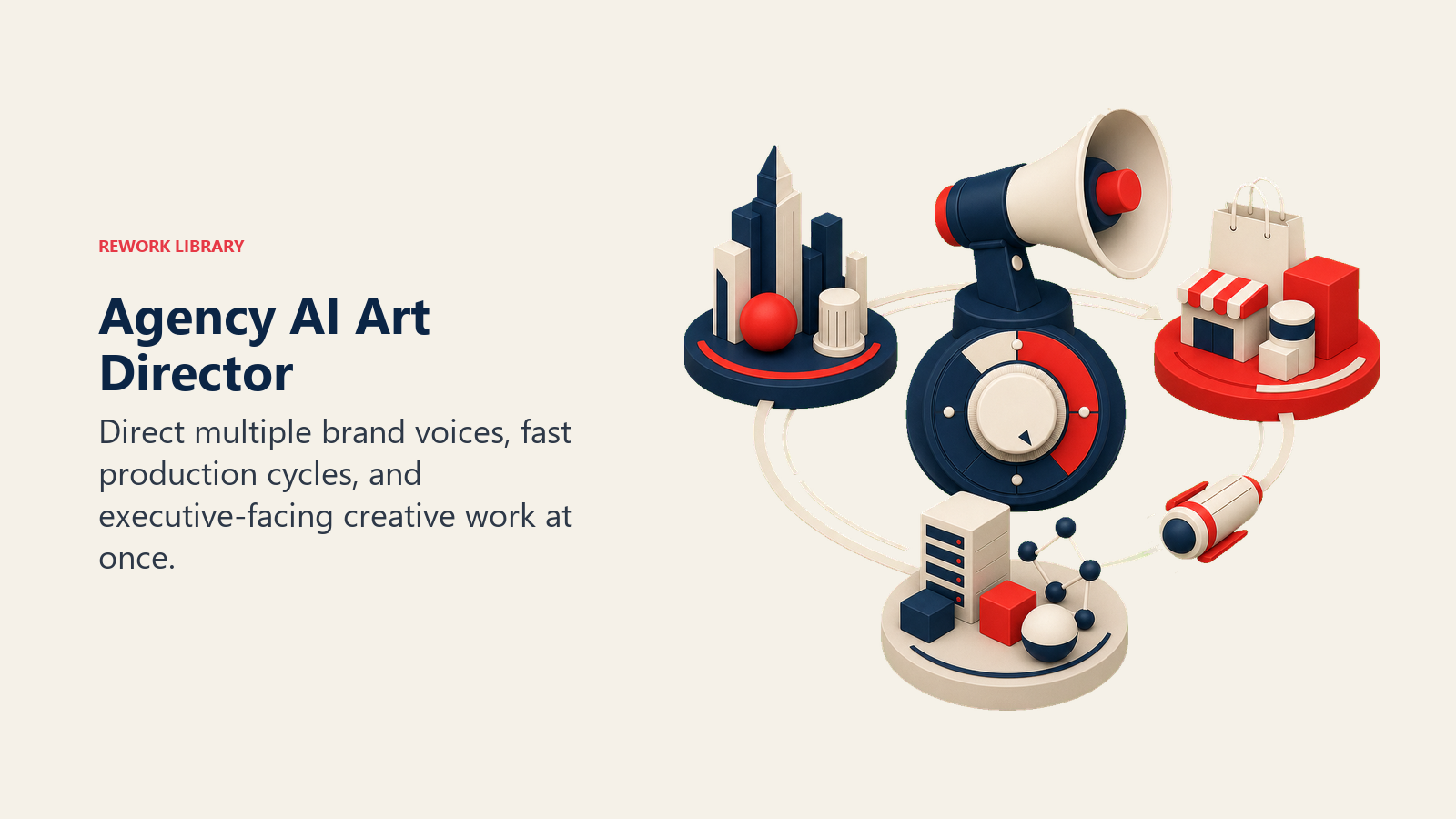 Agency art director coordinating multiple distinct client campaigns through one AI production system