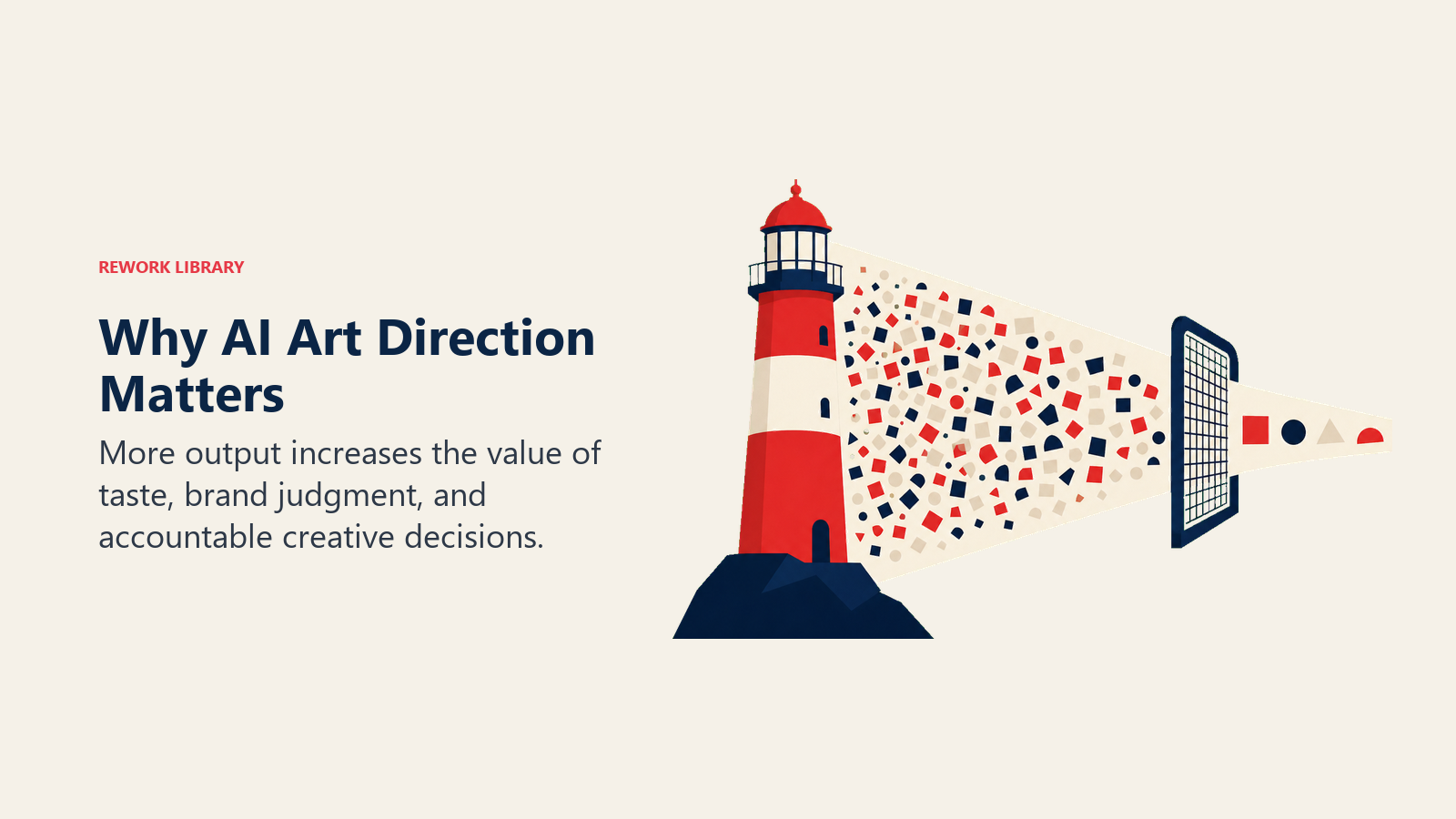 Creative judgment filtering many AI-generated variations through a brand quality gate