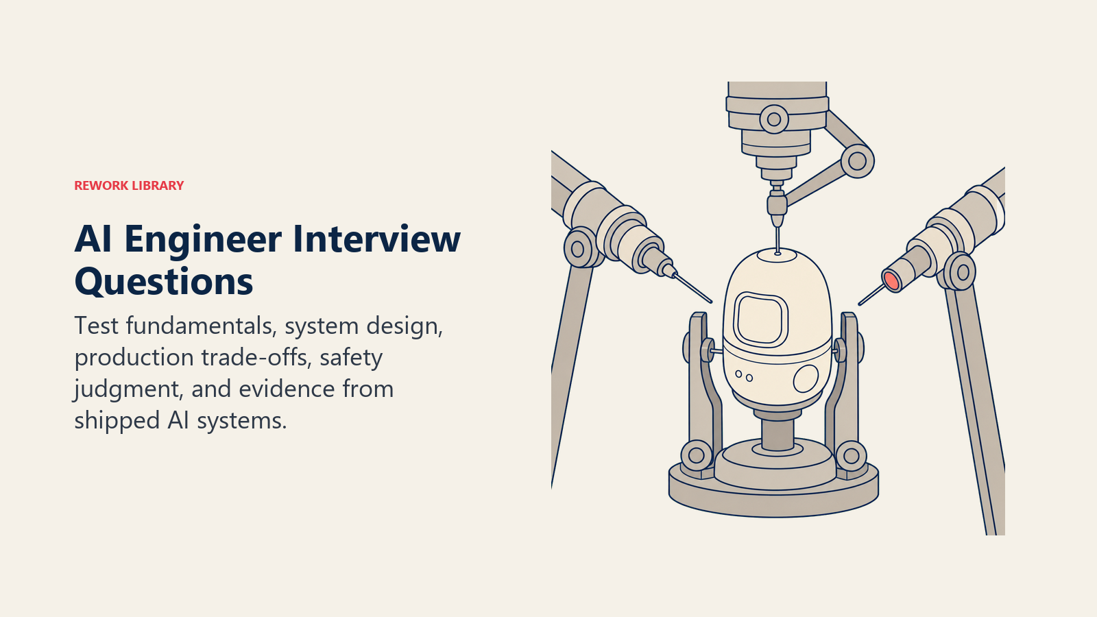 AI Engineer interview questions represented by a production model stress-test chamber