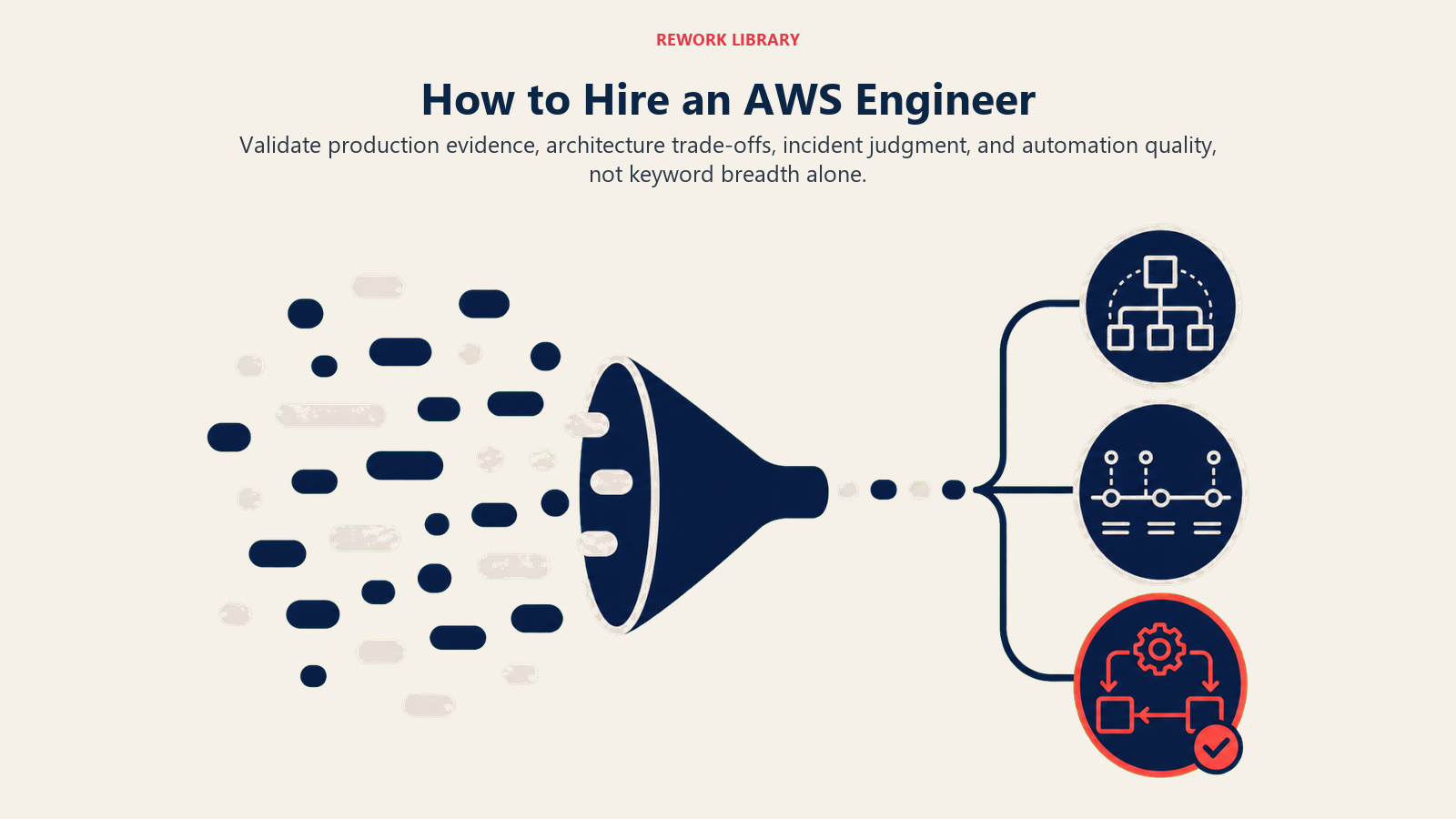 How to hire an AWS Engineer visual filtering generic keywords into architecture, incident, and automation evidence
