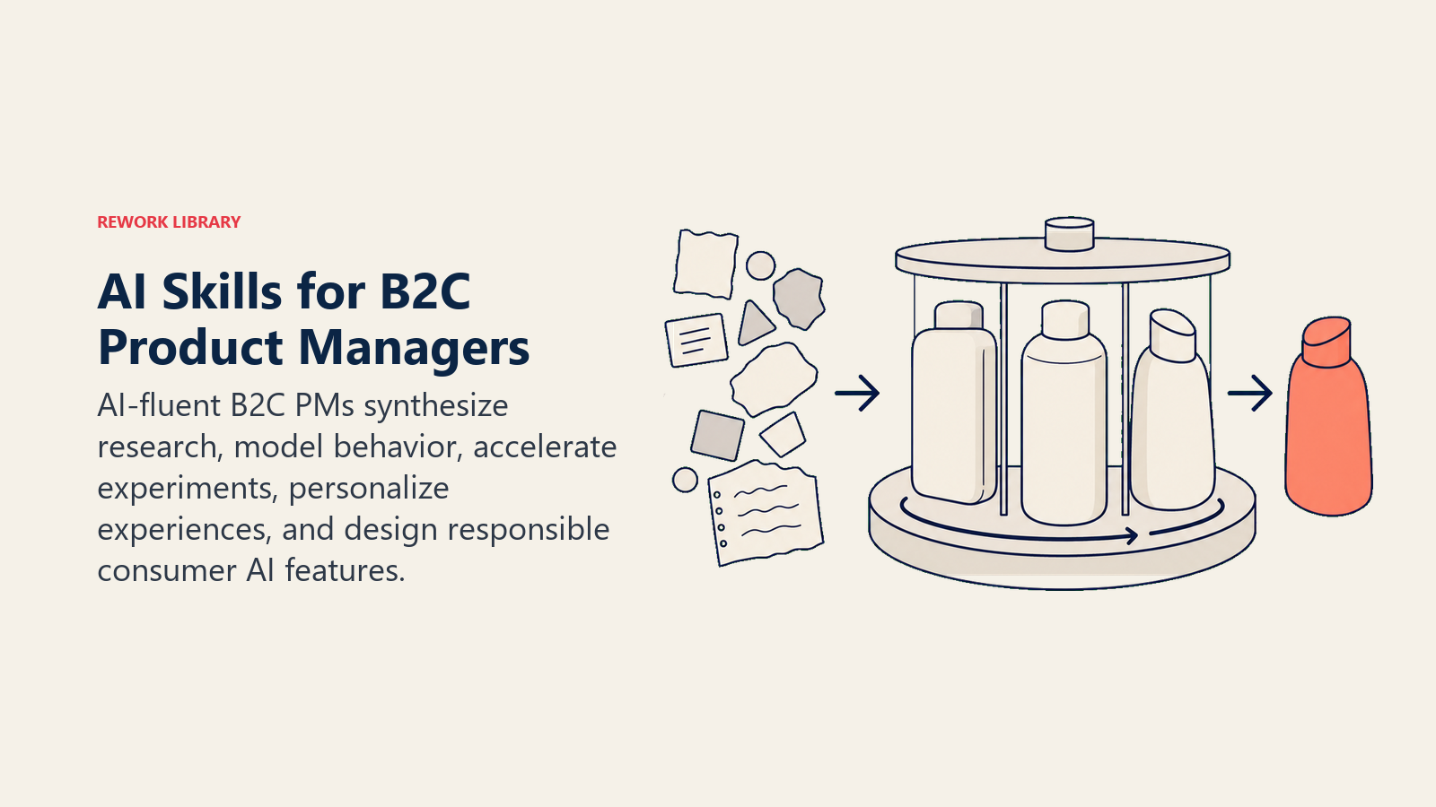 AI skills for B2C Product Managers shown as a consumer experiment carousel