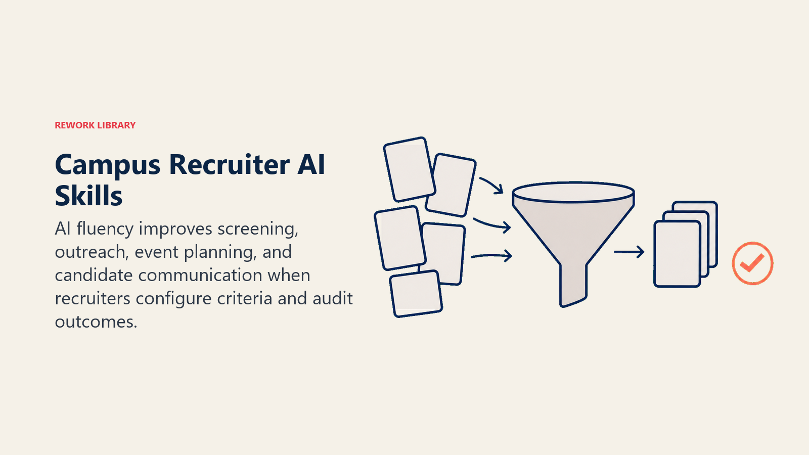 Campus Recruiter AI Skills illustrated as application filter with audit stamp