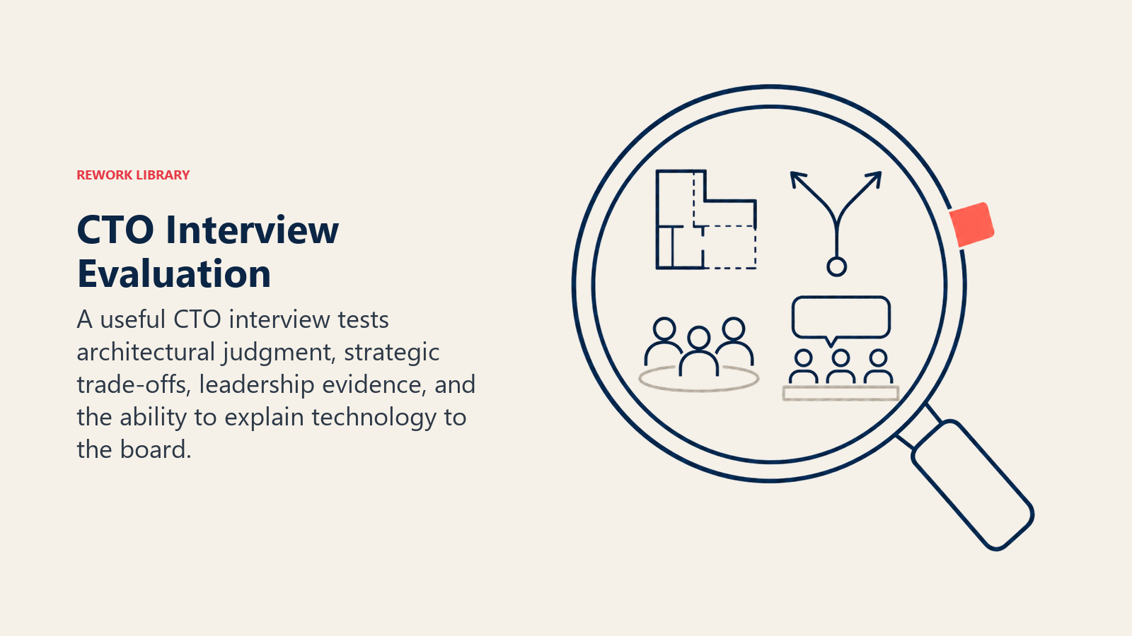 CTO Interview Evaluation illustrated with evidence lens