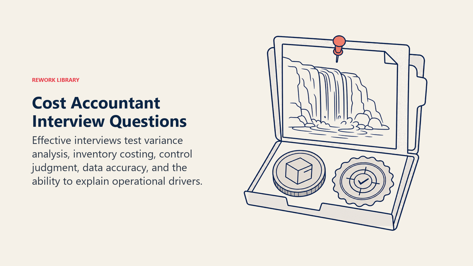 Cost Accountant Interview Questions illustrated with variance case file