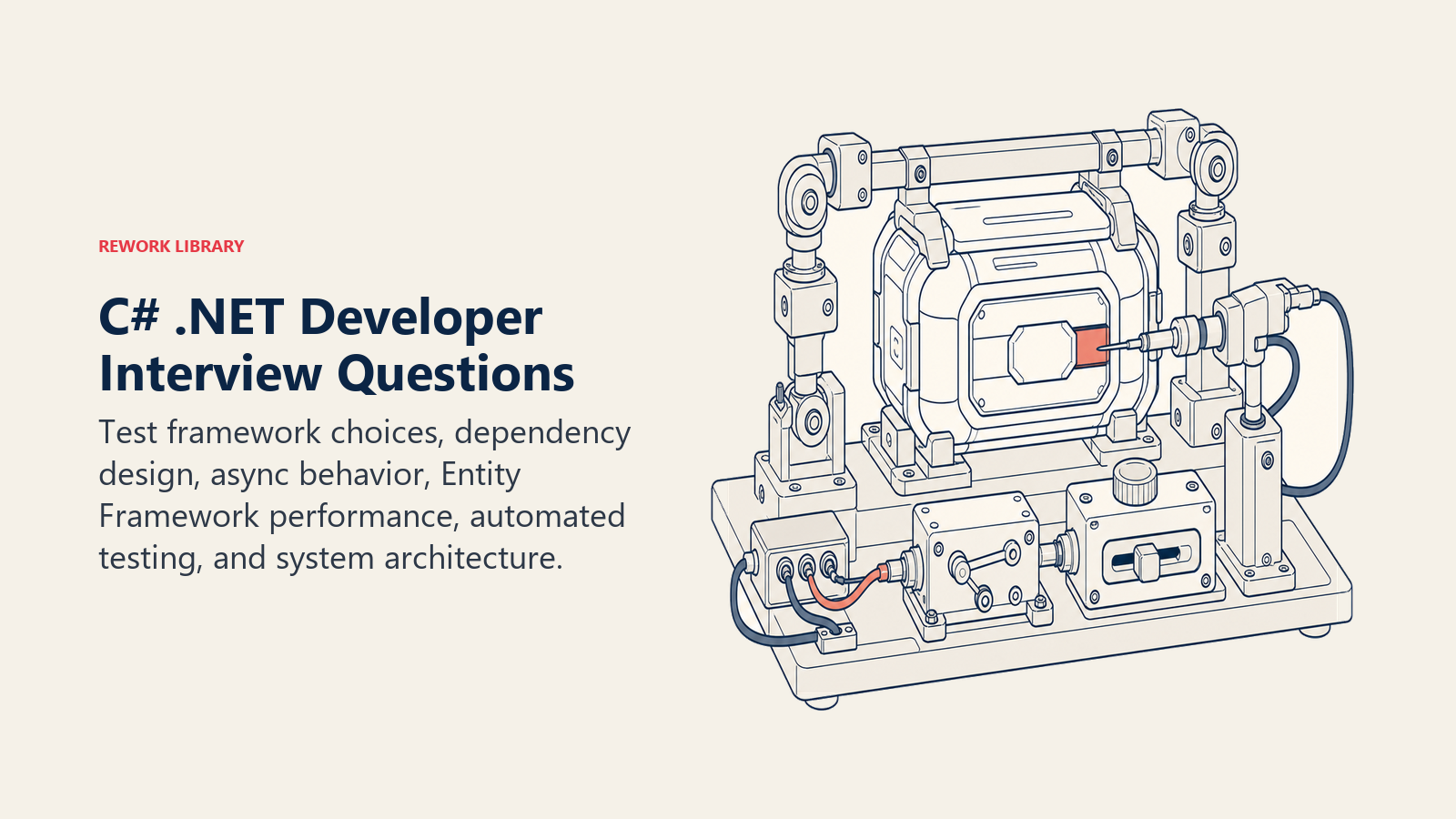 C# .NET developer interview questions represented by an application engineering test rig