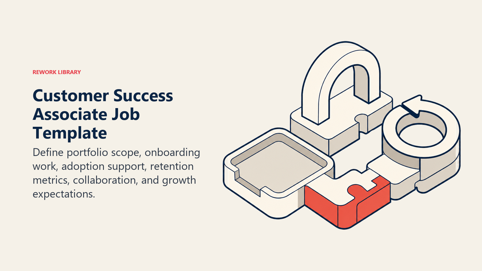 Customer Success Associate Job Template illustrated with modular role blueprint