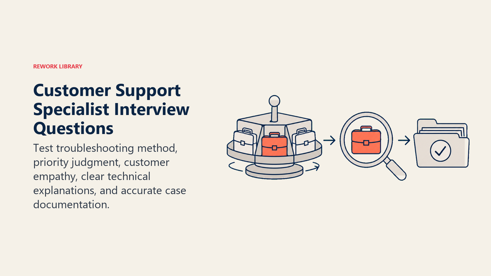 Customer Support Specialist interview questions illustrated by case triage and troubleshooting assessment
