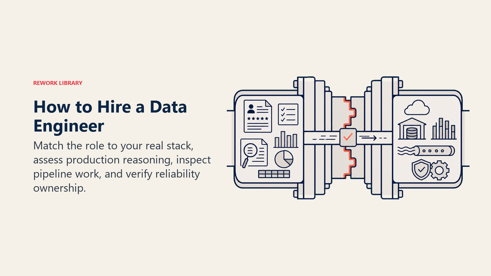 How to hire a data engineer shown as matching verified candidate evidence to the real production data stack