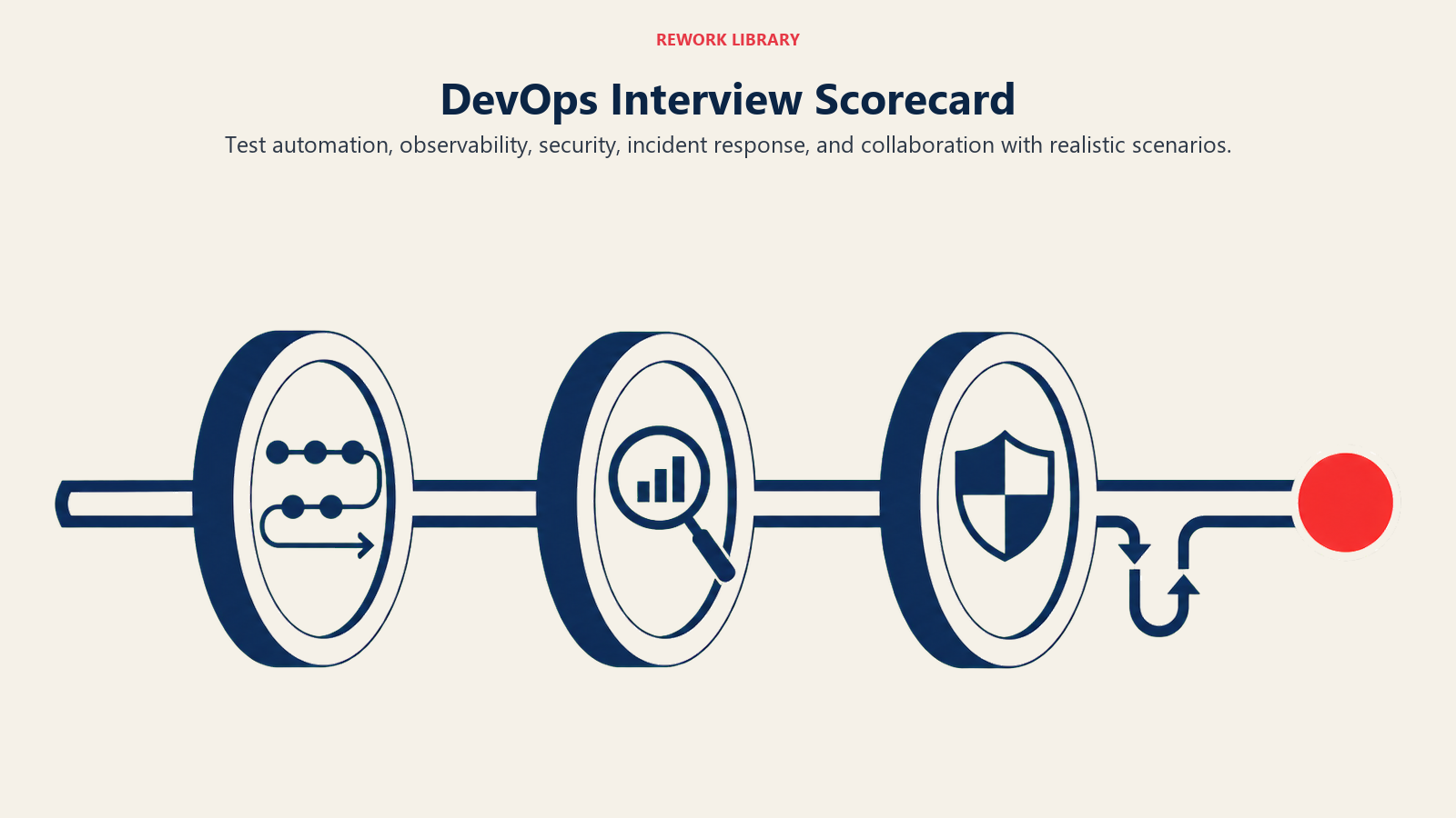DevOps interview scorecard testing automation, observability, security, incident response, and collaboration
