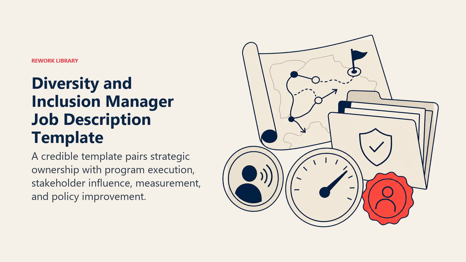 Diversity and Inclusion Manager Job Description Template illustrated with inclusive role blueprint