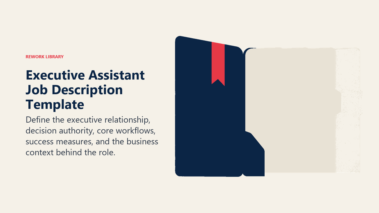 Executive Assistant Job Description Template illustrated with tailored role brief