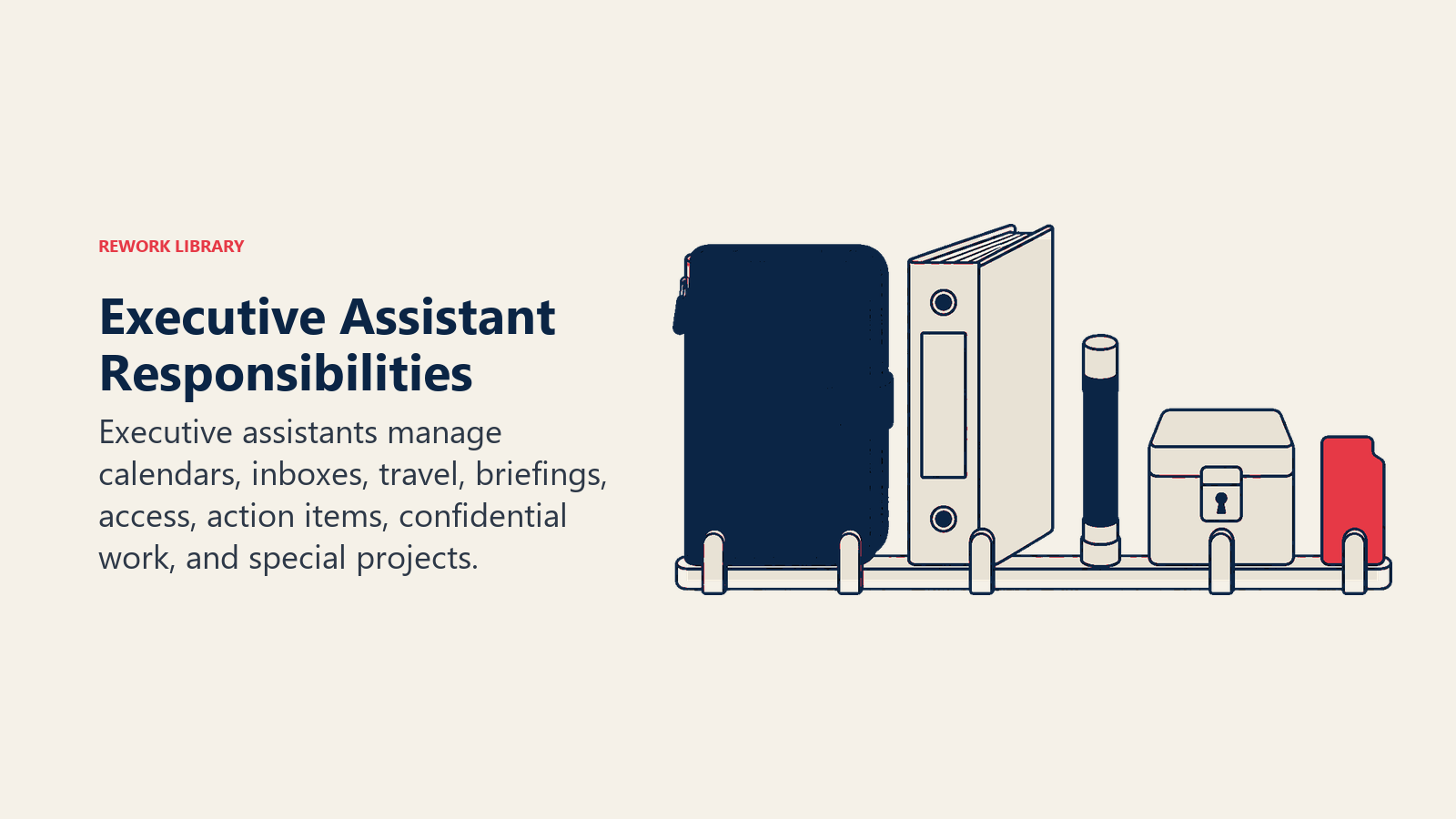 Executive Assistant Responsibilities illustrated with executive support toolkit