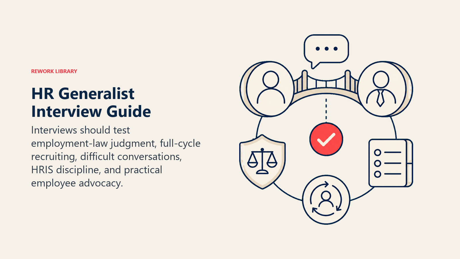HR Generalist Interview Guide illustrated with conversation bridge