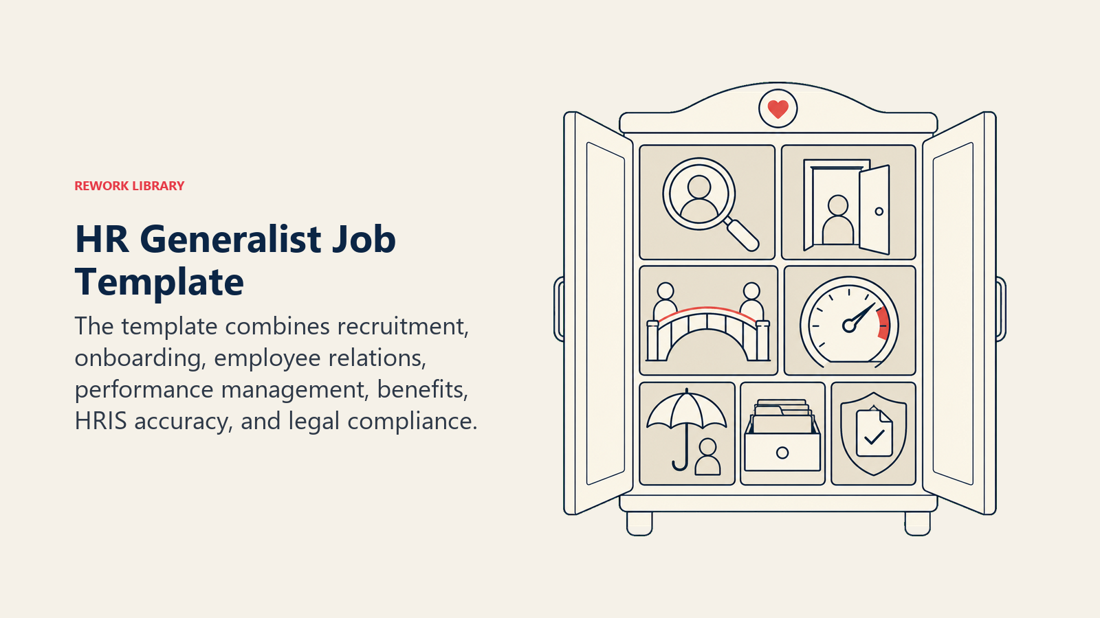 HR Generalist Job Template illustrated with HR service cabinet