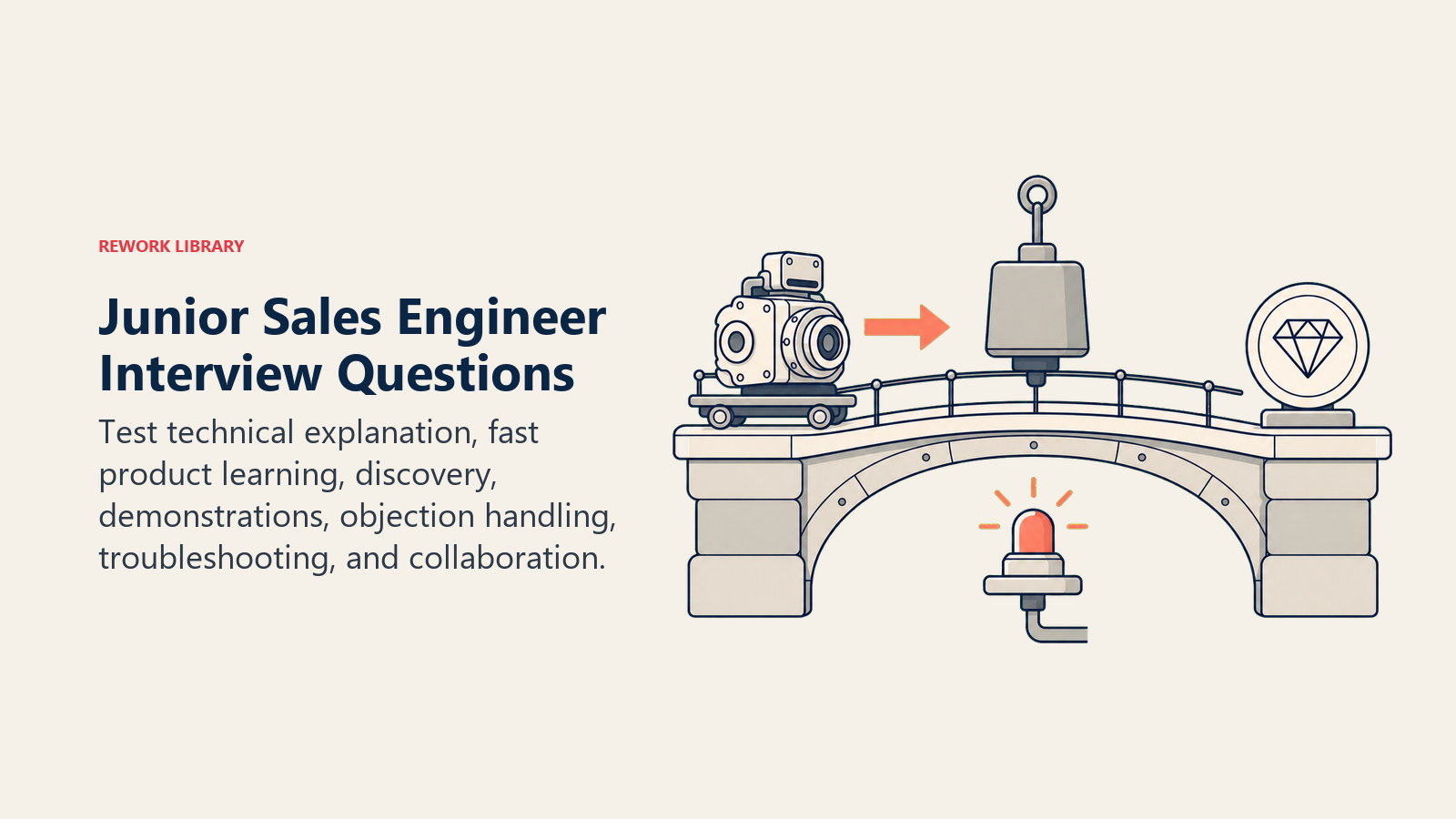 Junior Sales Engineer Interview Questions illustrated with demo bridge under live test