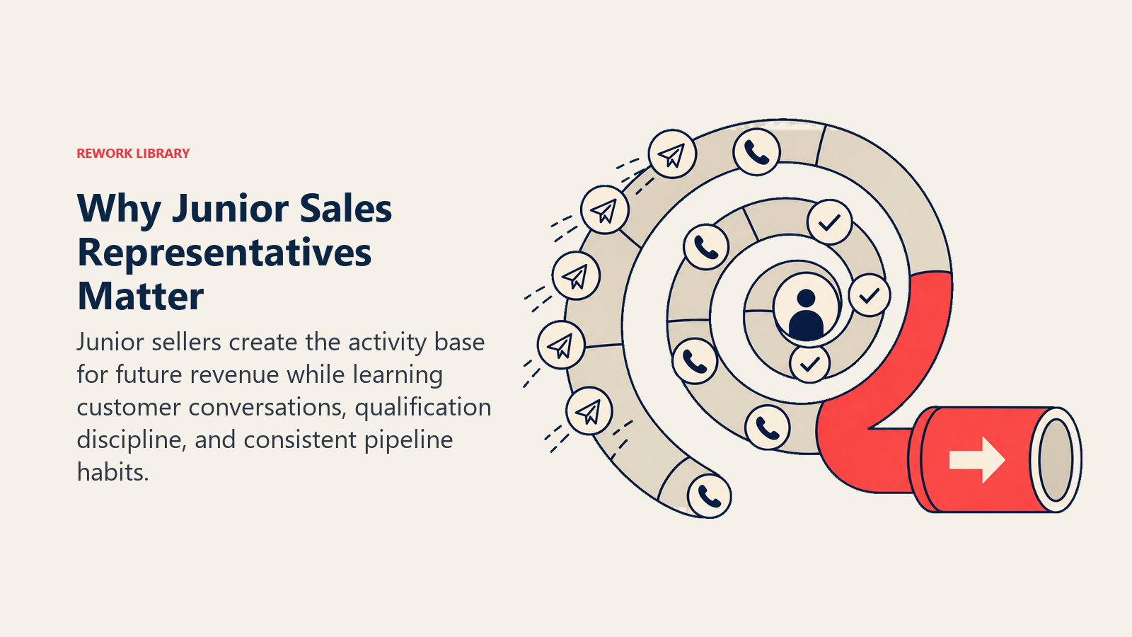 Why junior sales representatives matter shown as activity compounding into pipeline