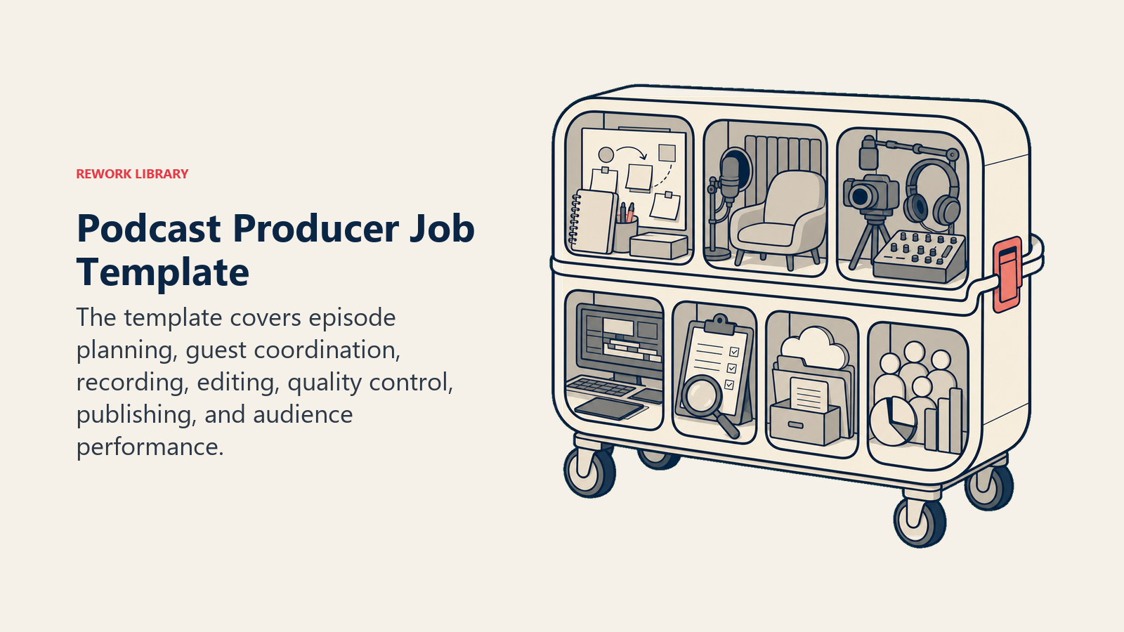 Podcast Producer job template represented by an integrated episode production cart