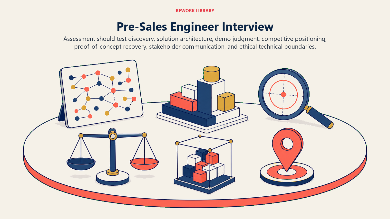 Pre-Sales Engineer Interview illustrated with technical sales deal simulation