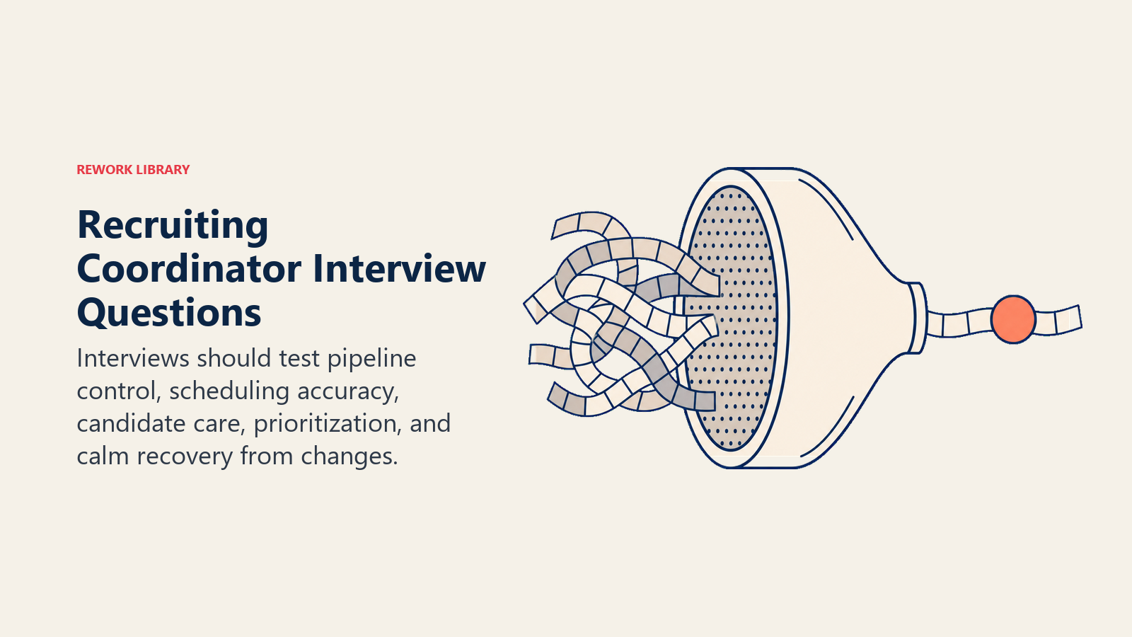 Recruiting coordinator interview questions shown as schedule conflicts filtered into an orderly candidate route