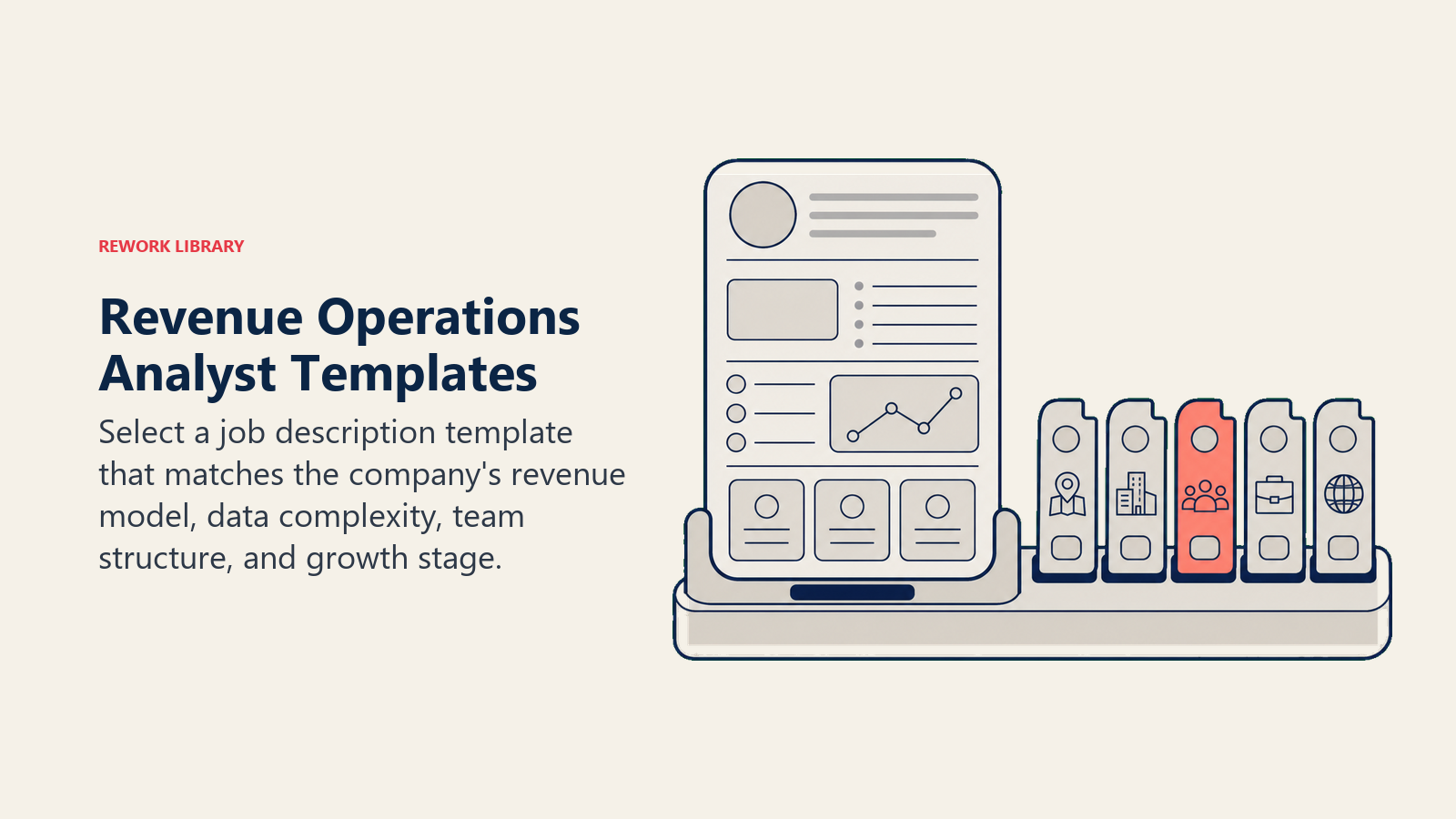 Revenue Operations Analyst templates represented by a modular hiring brief for different company contexts