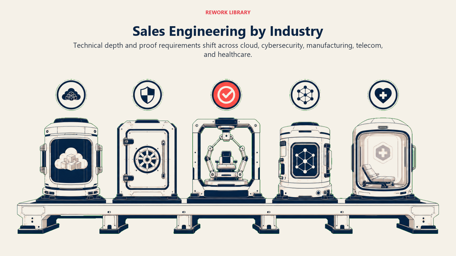 Sales Engineering by Industry illustrated with five industry proof chambers