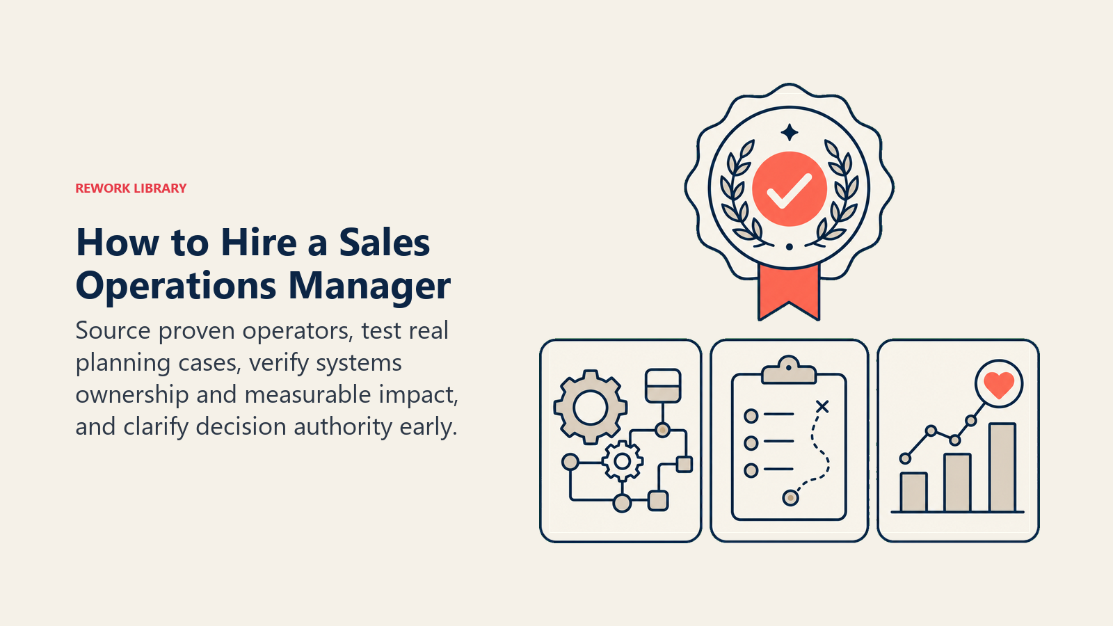 Hiring a Sales Operations Manager by validating systems ownership, planning skill, and measurable impact