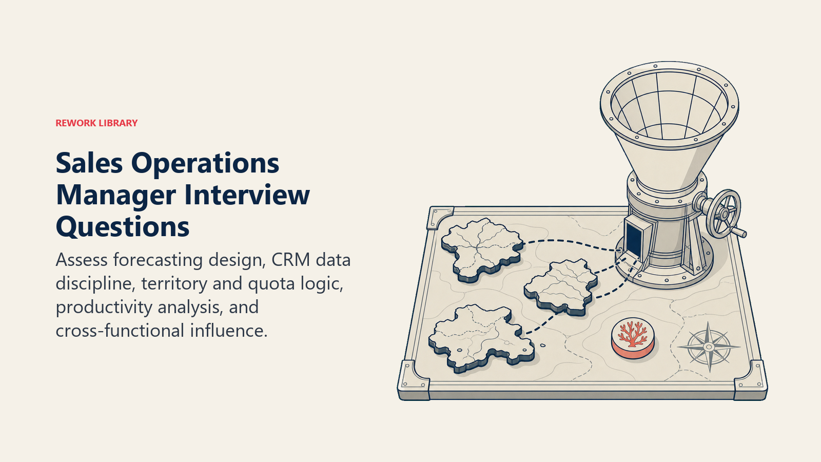 Sales Operations Manager interview questions represented by territory planning and forecast judgment