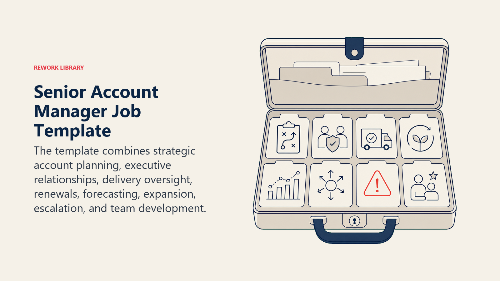 Senior account manager job template represented by an executive account portfolio case