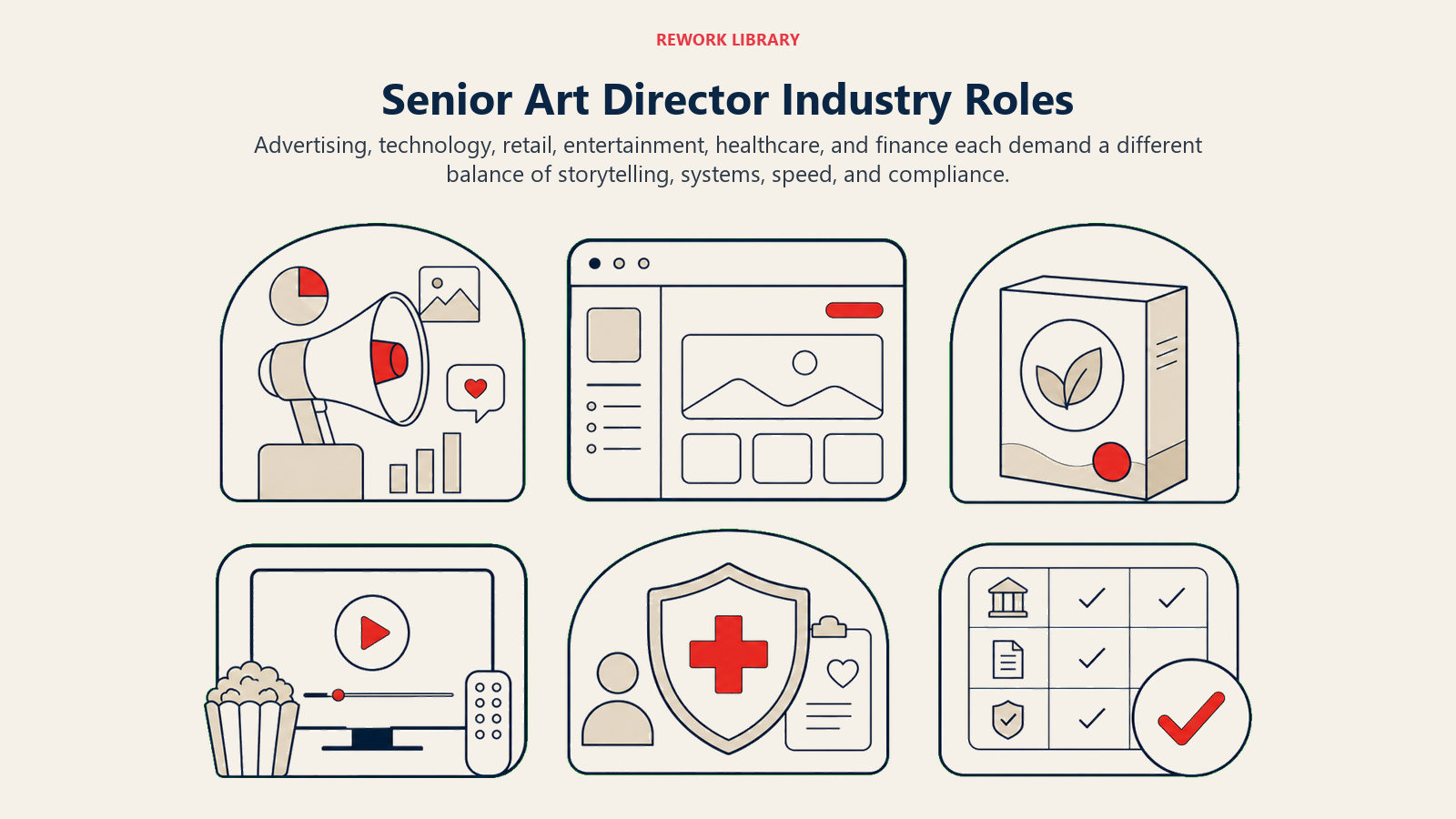 Senior Art Director Industry Roles illustrated with industry gallery