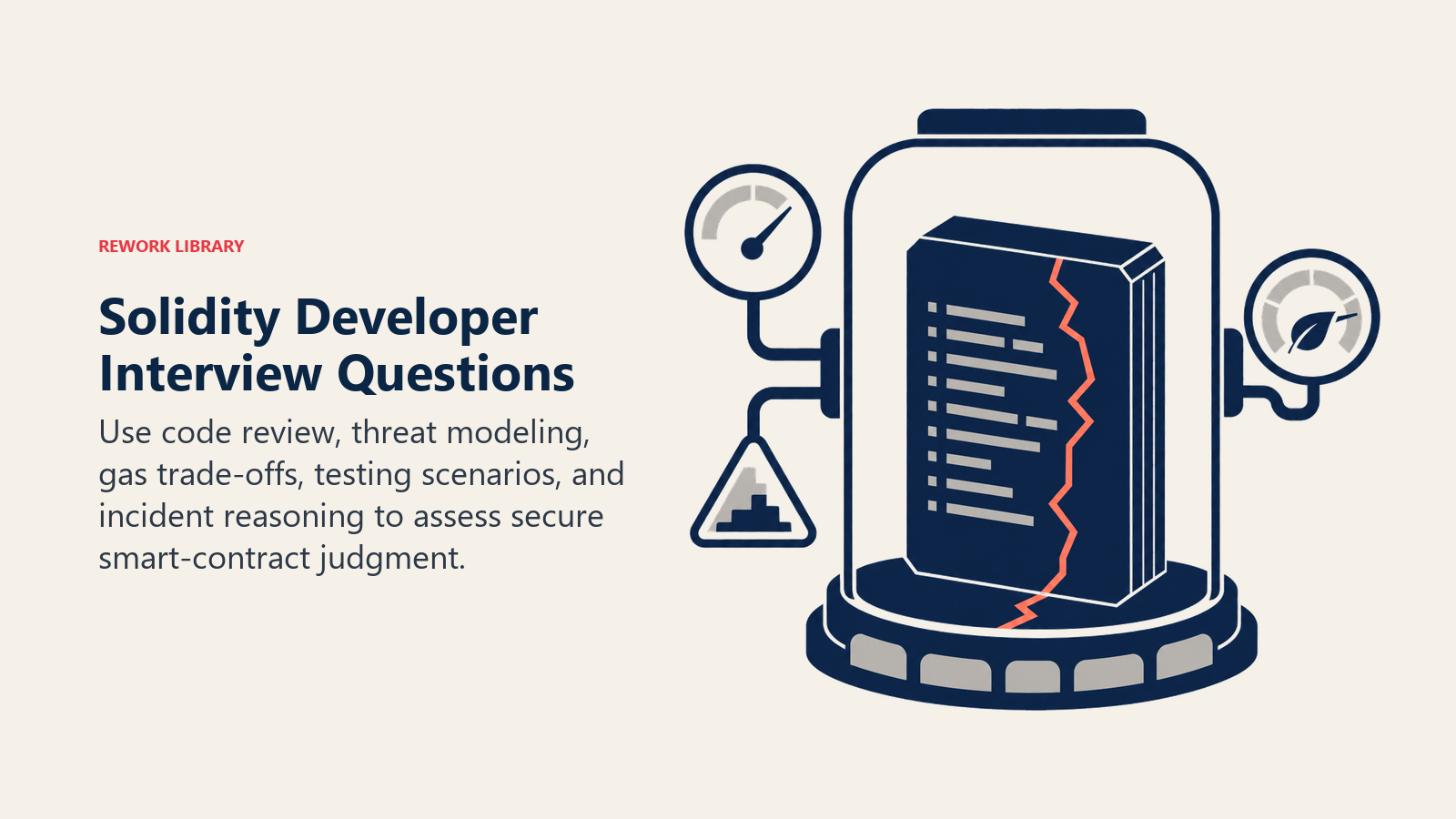 Solidity Developer Interview Questions illustrated with contract test chamber