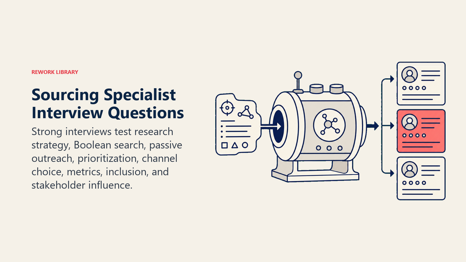 Sourcing Specialist interview questions represented by decoding a difficult search brief into a qualified shortlist