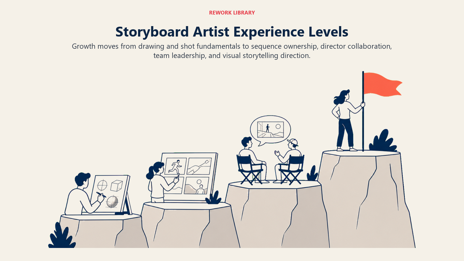 Storyboard Artist Experience Levels illustrated with artist capability progression