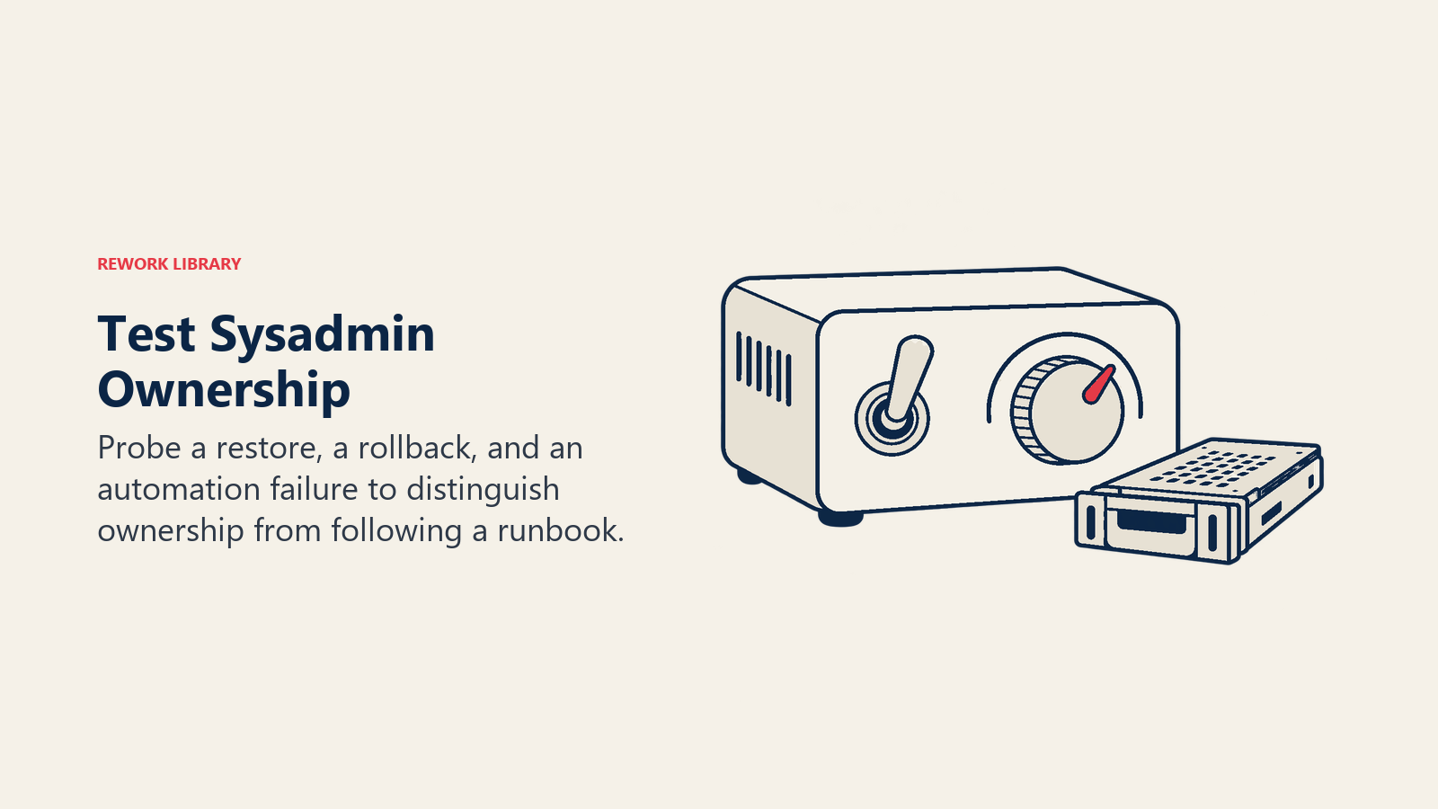 Uji Pemilikan Sysadmin digambarkan sebagai kawalan ujian pemulihan
