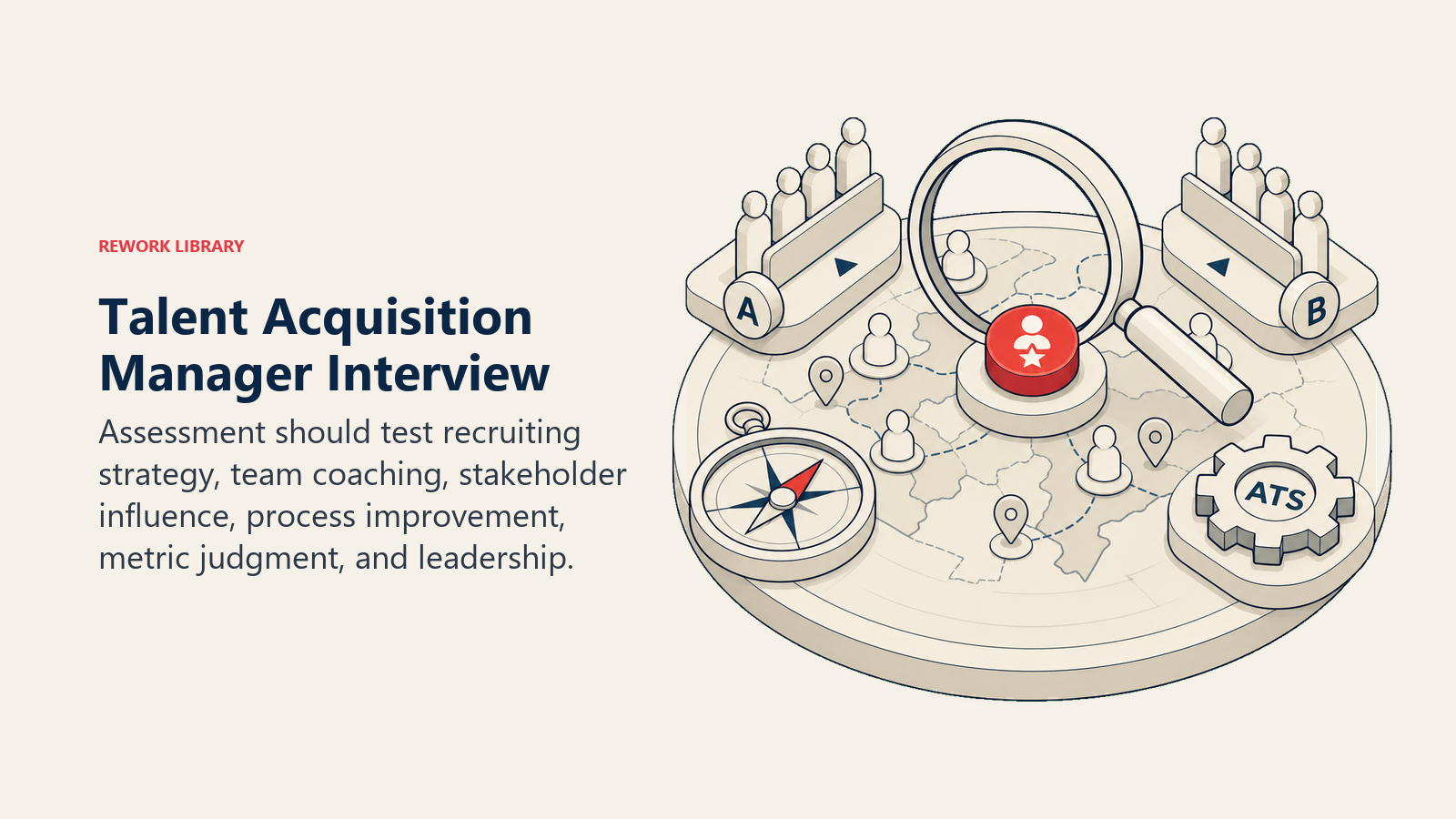 Talent Acquisition Manager Interview illustrated with talent leadership simulation table