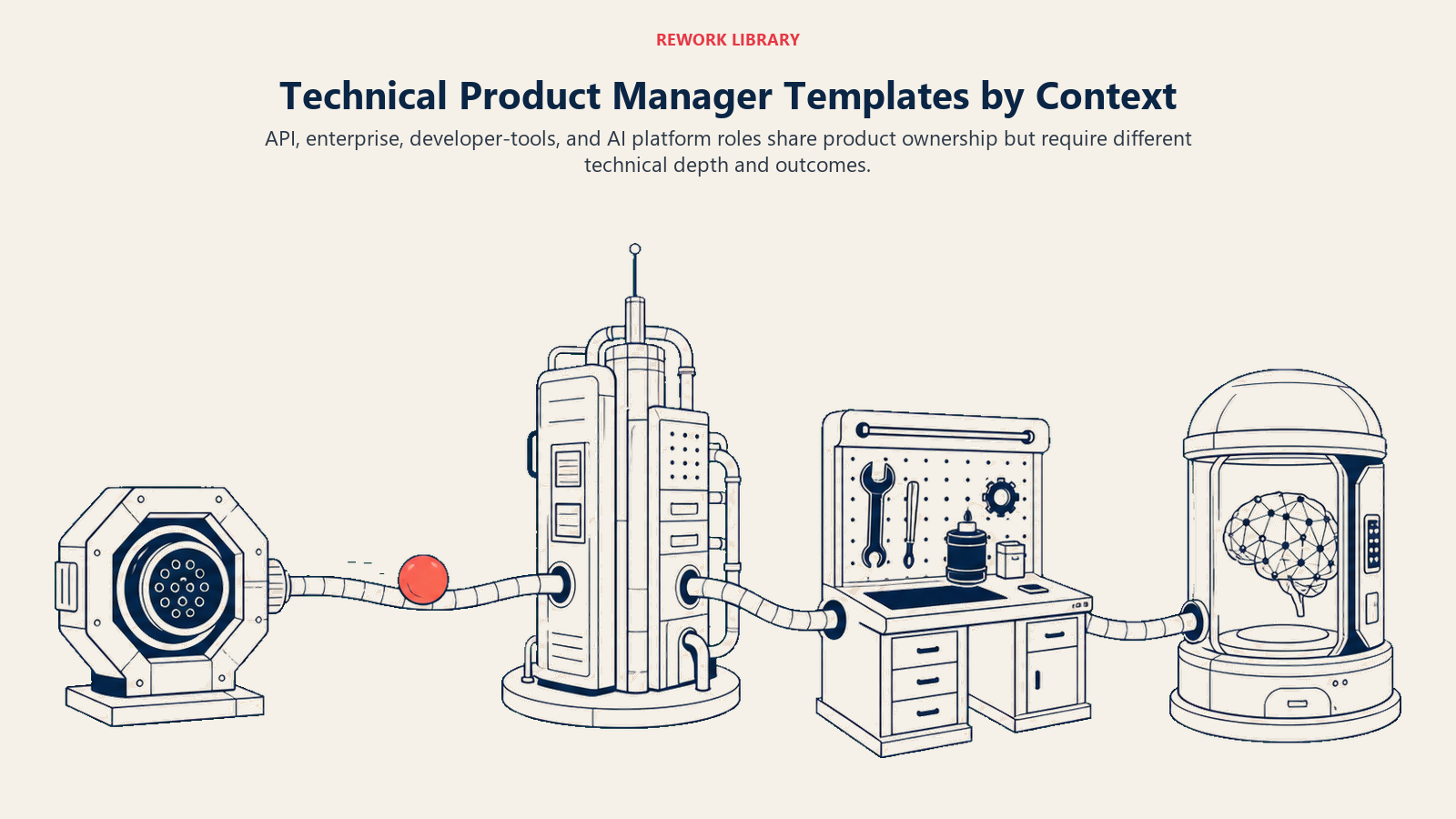 Technical Product Manager templates for API, enterprise, developer tools, and AI platform contexts