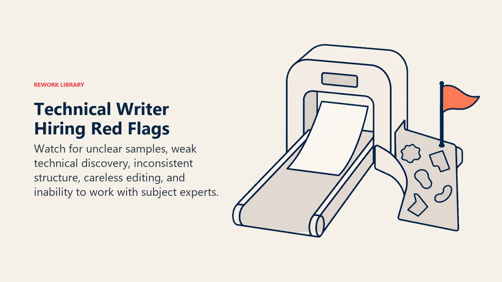 Technical Writer hiring red flags caught by a document inspection gate