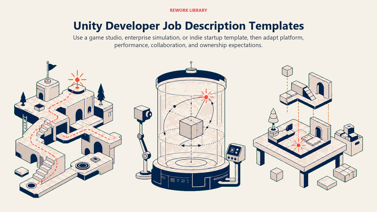Unity developer job description templates for game studios, enterprise simulation, and indie startups