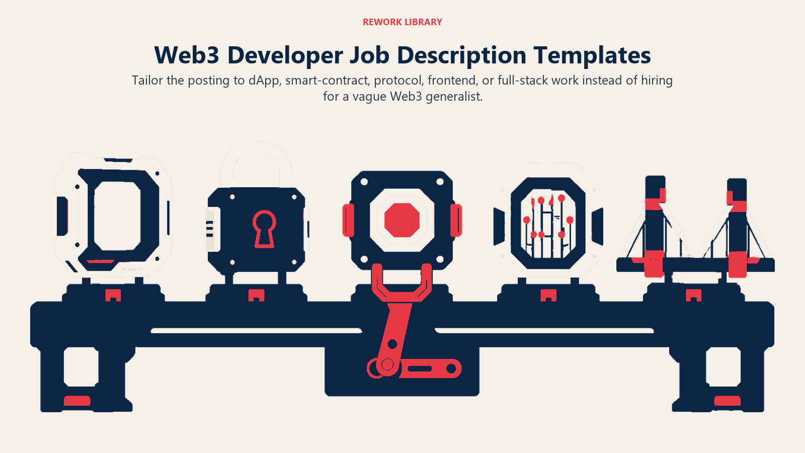 Web3 Developer Job Description Templates illustrated with modular Web3 workbench