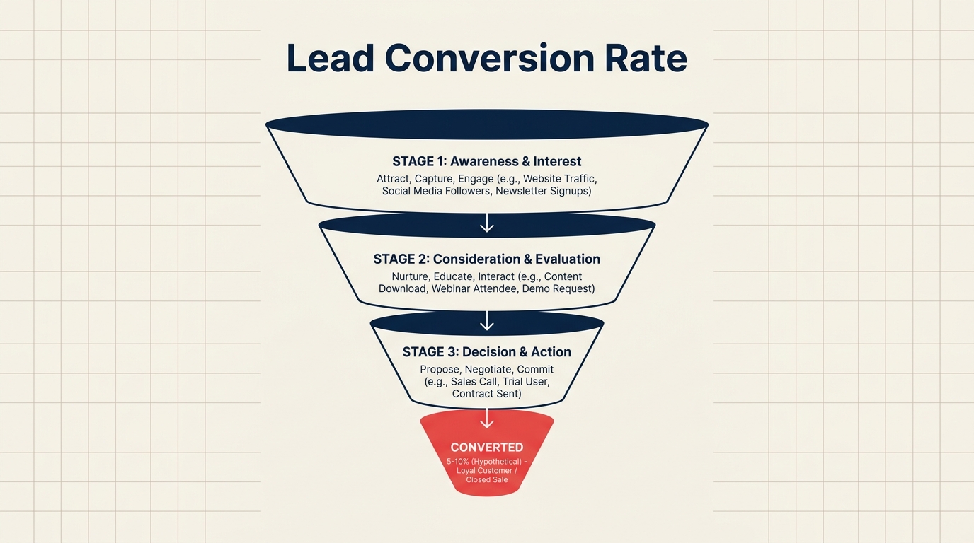 Lead conversion rate funnel explained