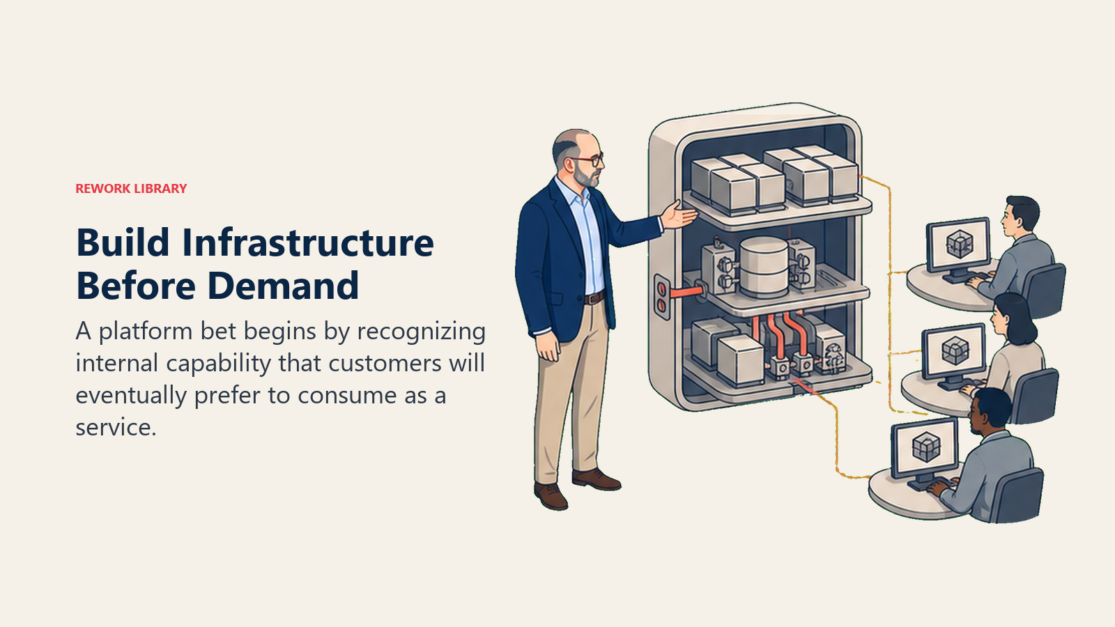Build Infrastructure Before Demand: Andy Jassy actively works with an internal infrastructure module opened toward external customer stations.