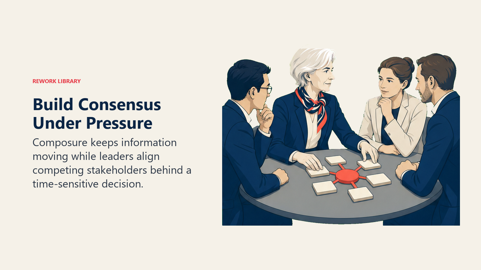 Build Consensus Under Pressure: Christine Lagarde actively works with several neutral stakeholder positions converging on one coral decision.