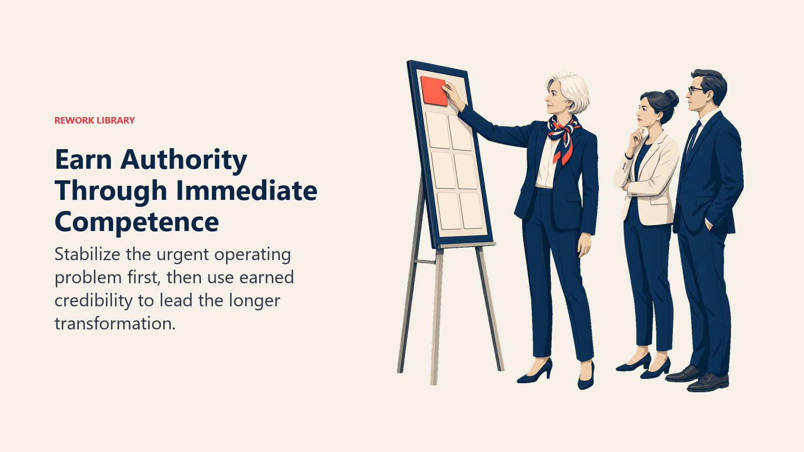 Earn Authority Through Immediate Competence: Christine Lagarde actively works with one immediate coral issue resolved before a larger neutral roadmap.