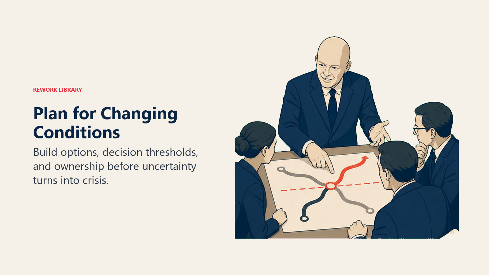 Plan for Changing Conditions: Build options, decision thresholds, and ownership before uncertainty turns into crisis.