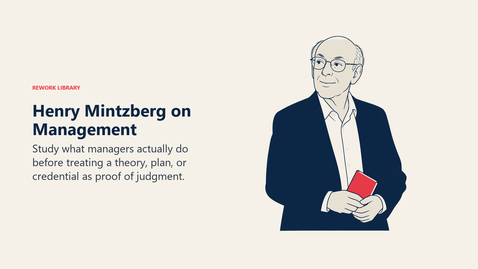 Henry Mintzberg über Management, illustriert durch ein Porträt von Henry Mintzberg