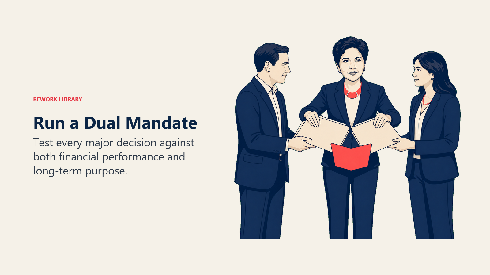 Indra Nooyi combining financial performance and long-term purpose into one decision mandate