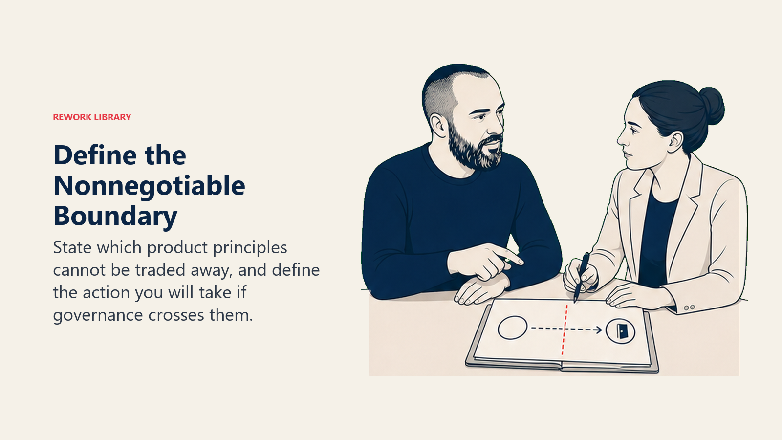 Define the Nonnegotiable Boundary: State which product principles cannot be traded away, and define the action you will take if governance crosses them.