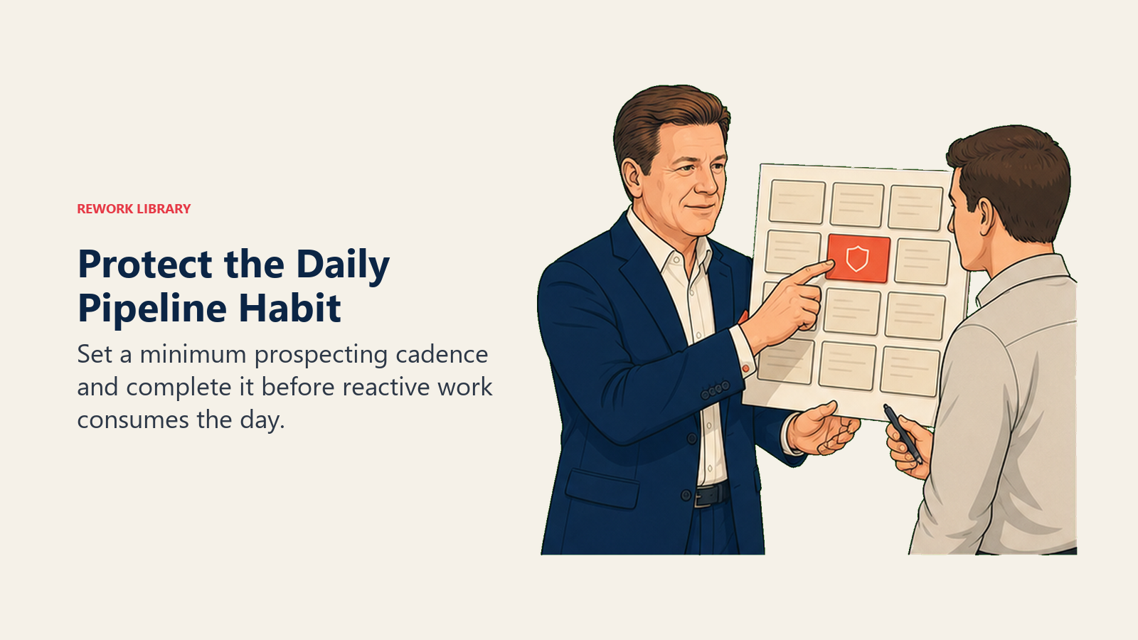Protect the Daily Pipeline Habit: Set a minimum prospecting cadence and complete it before reactive work consumes the day.