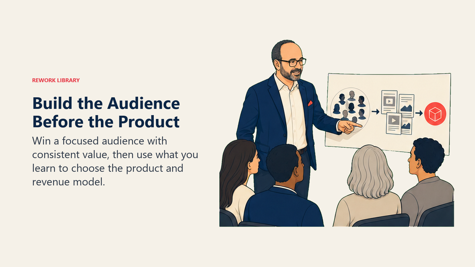 Build the Audience Before the Product: Win a focused audience with consistent value, then use what you learn to choose the product and revenue model.