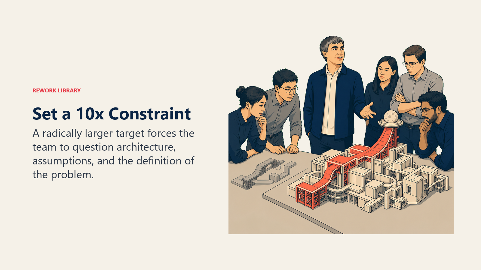 Larry Page set a 10x constraint leadership scene