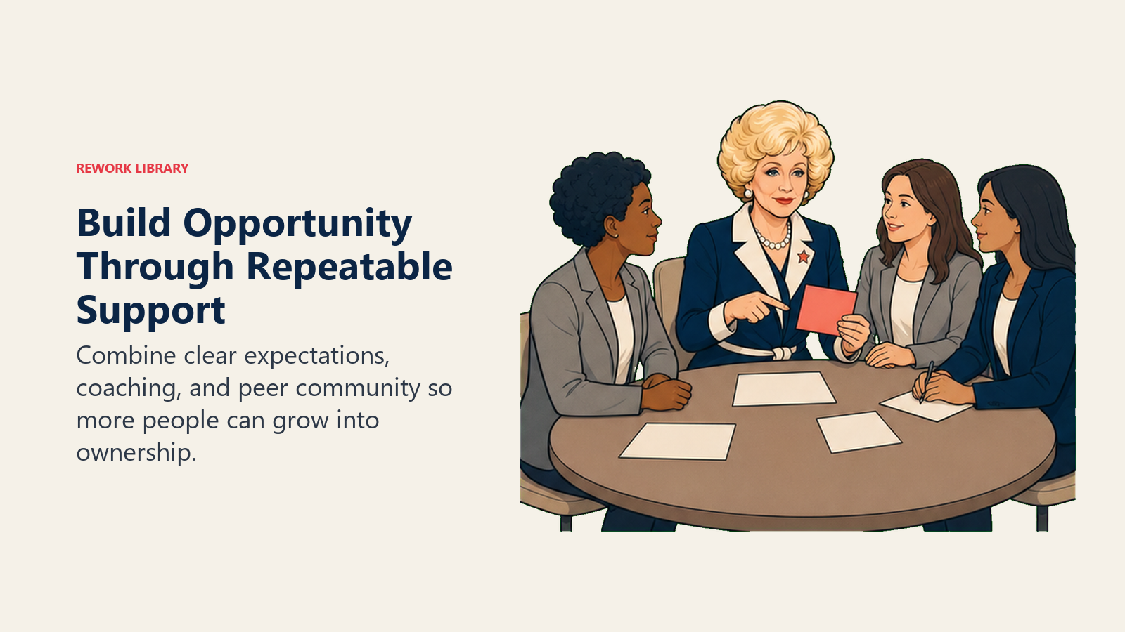 Mary Kay Ash build opportunity through repeatable support leadership scene